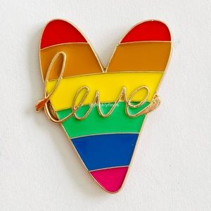 8/$40 Rainbow Heart Love Pride Enamel Pin